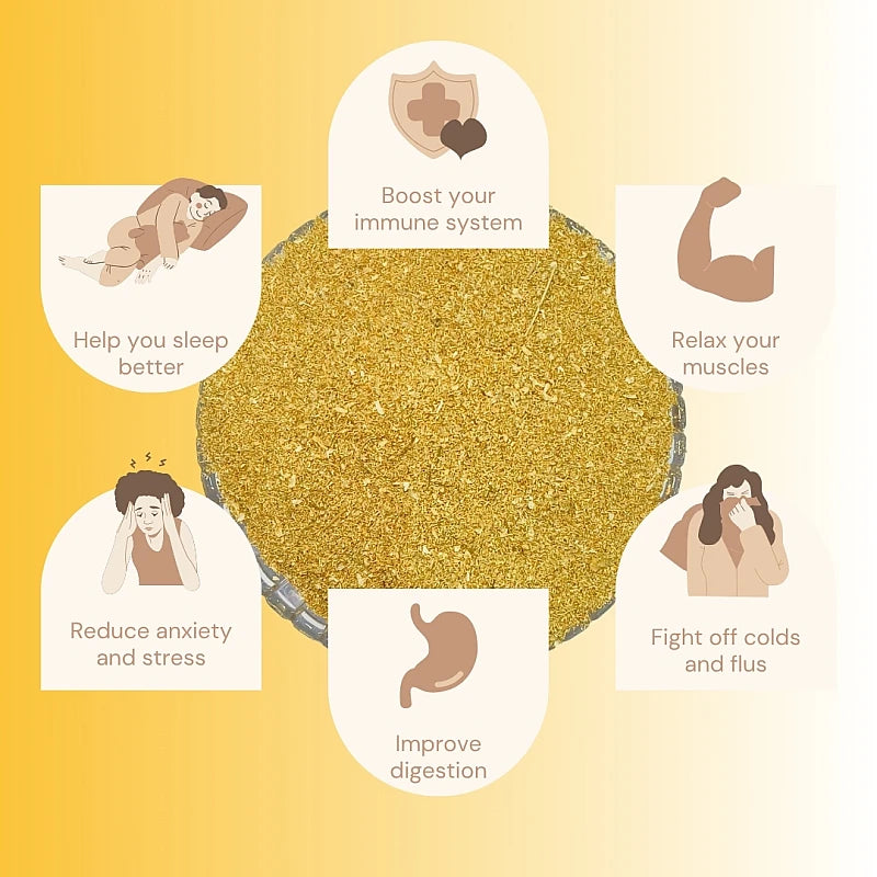 Chamomile (Dry Flower) (Includes Crushed Flower in Granular Powdered Form)- Gul Babuna - Babune Ka Phool - Karpurapuspa - Karpura Puspa for Tea and Skin - Matricaria Chamomilla by Aushadh kutir
