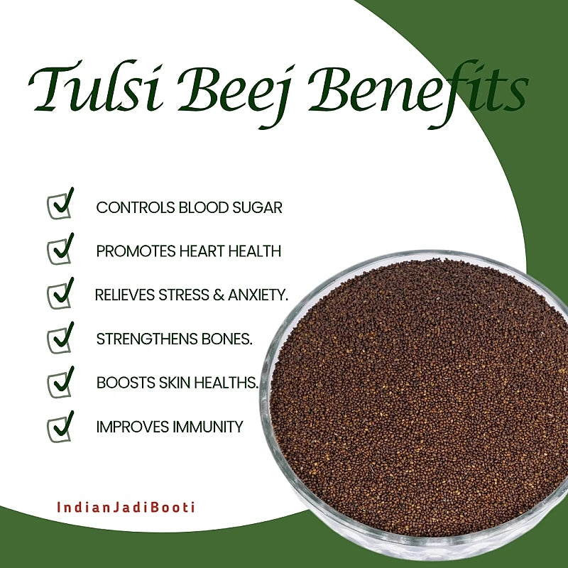 Beej Tulsi - Tulsi Manjari - Krishna Tulsi Seed (For Eating and Weightloss) - Shyama Tulsi Seeds (Edible) - Krishna Basil Seeds - Kali Tulsi Beej - Tukhme Rehan - Ocimum Sanctum by Aushadh Kutir
