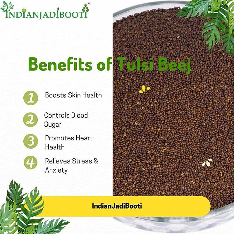 Beej Tulsi - Tulsi Manjari - Krishna Tulsi Seed (For Eating and Weightloss) - Shyama Tulsi Seeds (Edible) - Krishna Basil Seeds - Kali Tulsi Beej - Tukhme Rehan - Ocimum Sanctum by Aushadh Kutir