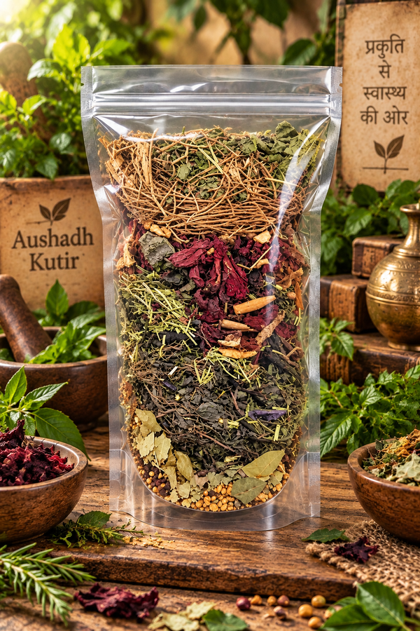 Aushadh Kutir Premium Hair Care Raw Herbs Combo Pack | 15 Traditional Herbs for Homemade Herbal Hair Oil & Hair Care | Natural Whole Herbs