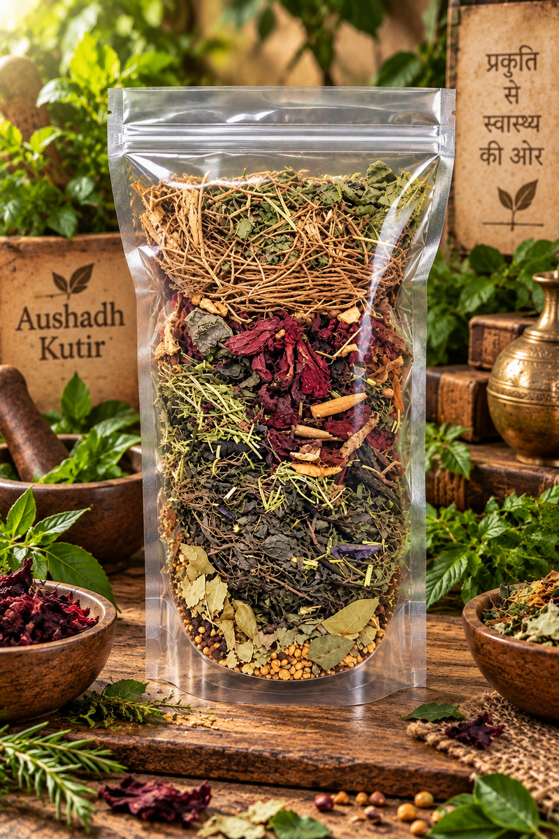 Aushadh Kutir Premium Hair Care Raw Herbs Combo Pack | 15 Traditional Herbs for Homemade Herbal Hair Oil & Hair Care | Natural Whole Herbs