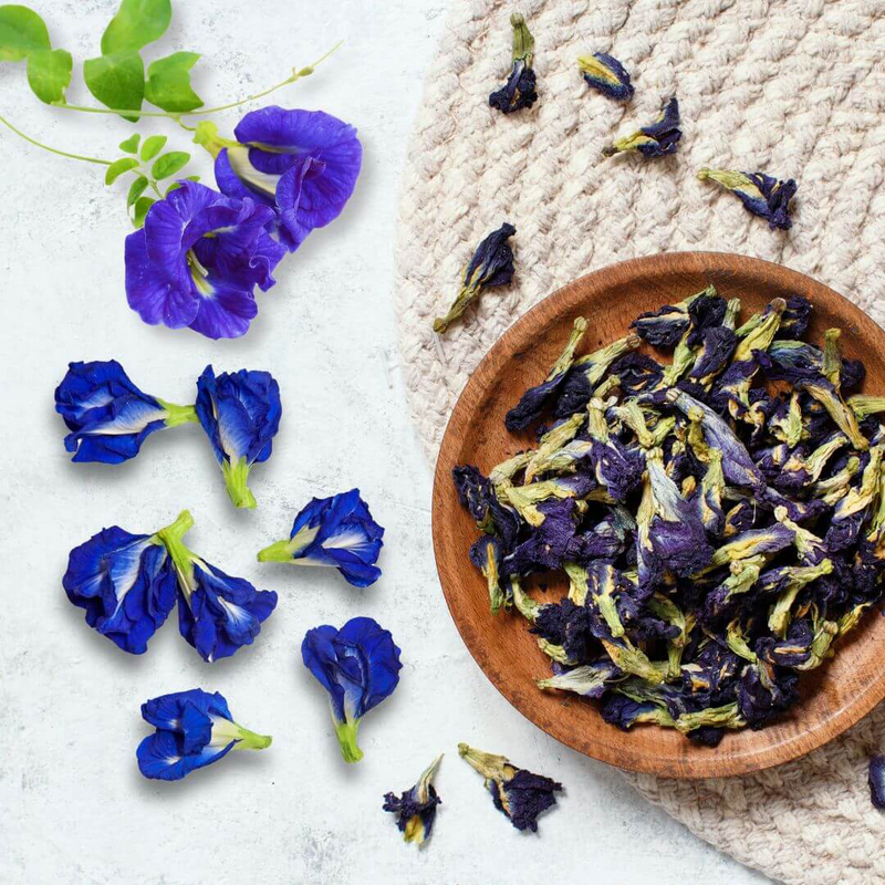 Butterfly Pea (Flower) for Tea - Aprajita (Phool) (Dried) - Shanka Pushpa - Blue Tea (Flower) - Shankhapushpi - Clitoria Ternatea